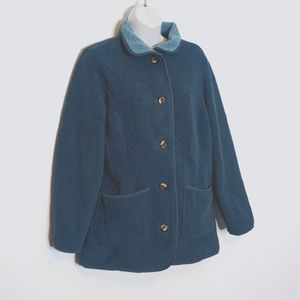 L.L.Bean Women's Teal Blue Fleece Polartec Classic Sweater Jacket SHACKE…